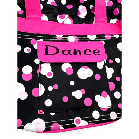 Girls Youth Hot Pink Dance Ballet Tote Bag Multicolored Dance Print New - Picture 2 of 6